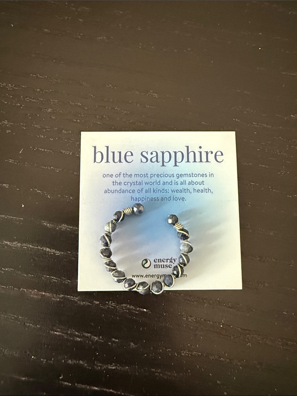 Blue Sapphire Beaded Ring - Abundance